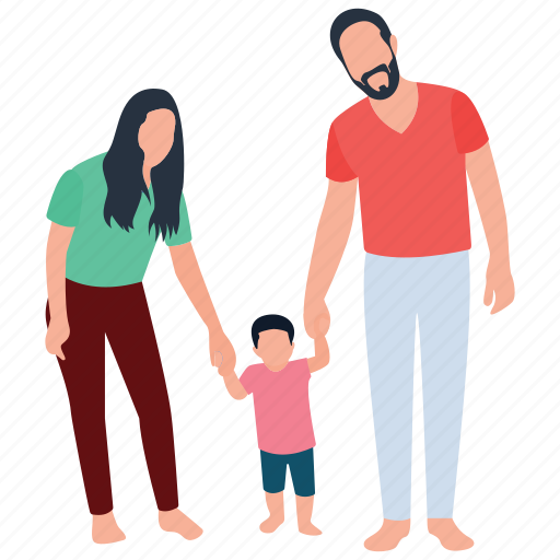 Complete family, cute family, family day, happy family, kid and parents, parenthood, we are family illustration - Download on Iconfinder