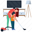 cleaning machine, housekeeping services, room cleaning, steam cleaning, vacuum cleaner, vacuuming