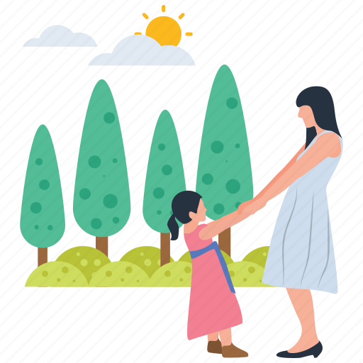 Baby and mother, baby playing, motherhood, park activities, park playing, picnic time illustration - Download on Iconfinder