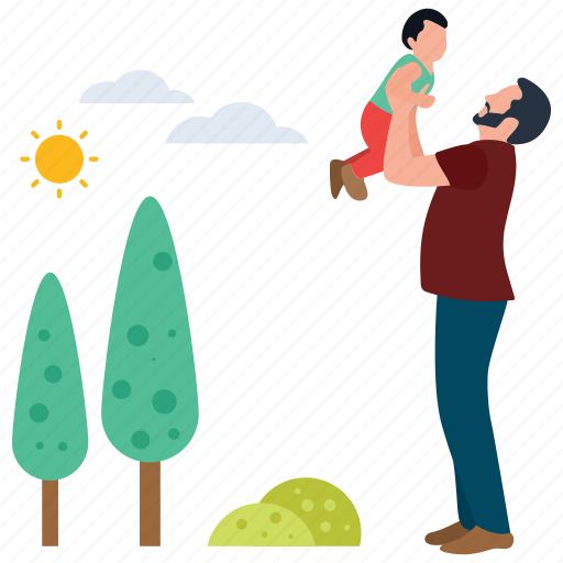 Baby care, baby playing, father child, father love, fatherhood, kid play illustration - Download on Iconfinder