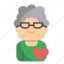 grandmother, old, woman, avatar, person 