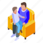 family, moments, father, kid, isometric 