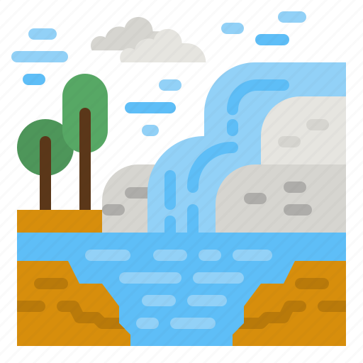Waterfall, waterfalls, lake, water, nature icon - Download on Iconfinder
