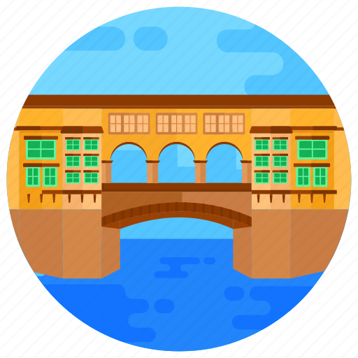 Overpass, footbridge, flyover, ponte vecchio, segmental arch bridge icon - Download on Iconfinder