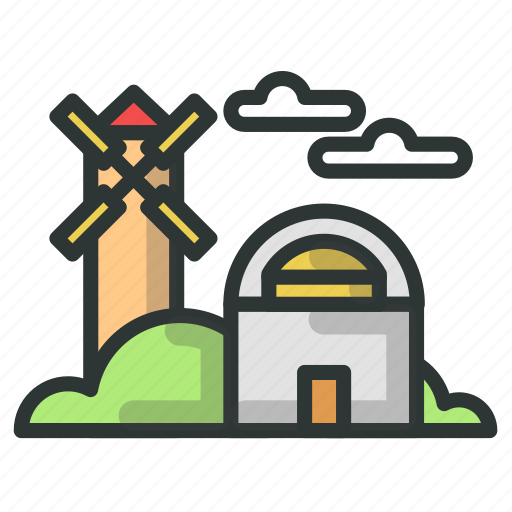 Barn, farm, warehouse, windmill icon - Download on Iconfinder