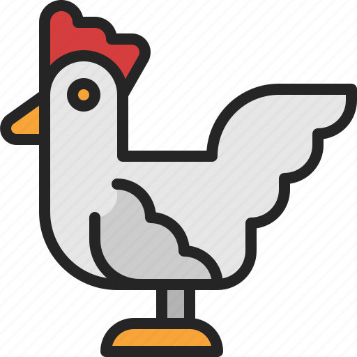 Chicken, hen, animal, livestock, poultry, rooster, cock icon - Download on Iconfinder
