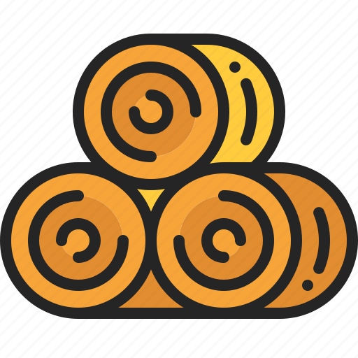 Hay, bale, rolled, grass, stack, straw, harvest icon - Download on Iconfinder