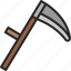 scythe, tool, farming, harvest, reaper, blade, weapon 