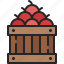 wooden, crate, fruit, harvest, box, delivery, farm 