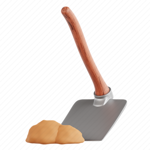 Hoe, shovel, dig, equipment, garden, farm 3D illustration - Download on Iconfinder