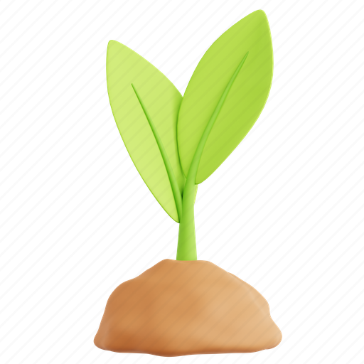 Sprout, plant, garden, growth, gardening, farm, agriculture 3D illustration - Download on Iconfinder