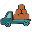 delivery, farm, loaded, pickup, truck, vehicle 