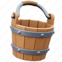 bucket, wooden, water 