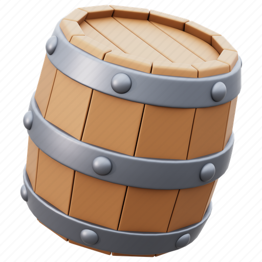 Barrel, container, fuel, wooden 3D illustration - Download on Iconfinder