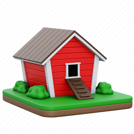 Chicken coop, livestock, farm, chicken 3D illustration - Download on Iconfinder