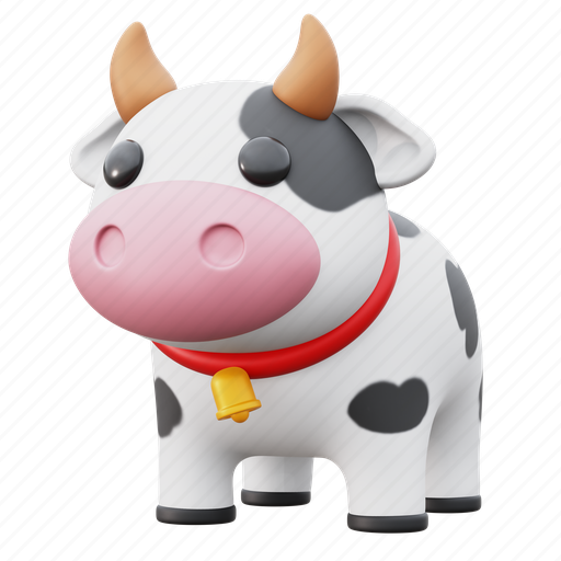 Cow, livestock, farm, milk, bull 3D illustration - Download on Iconfinder