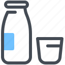 bottle, drink, glass, milk