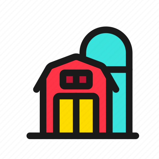 Silo, barn, housebarn, farmhouse, house, farm, ranch icon - Download on Iconfinder