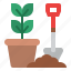 gardening, plant, pot, shovel 