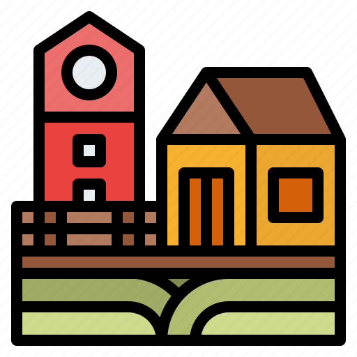 Farm, farming, field, house icon - Download on Iconfinder