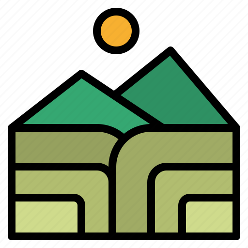Farm, fields, mountain, nature icon - Download on Iconfinder