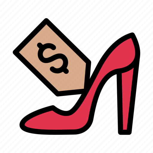Footwear, heel, sandal, pricetag, fashion icon - Download on Iconfinder