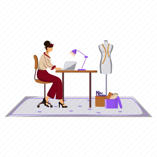 Fashion, designer, laptop, creating, designing illustration - Download on Iconfinder