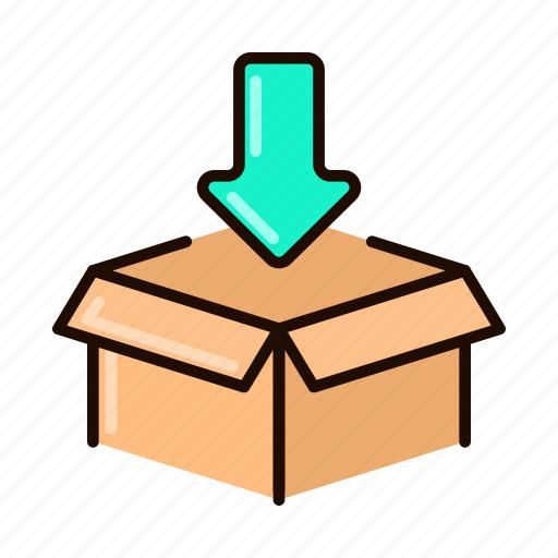 Download, box, down, package, shipping icon - Download on Iconfinder