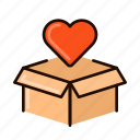 love, box, heart, delivery, romantic