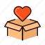 love, box, heart, delivery, romantic 