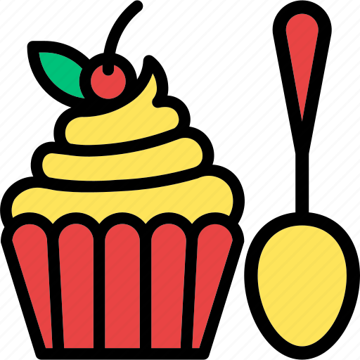 Bakery, cake, cupcake, dessert, spoon icon - Download on Iconfinder