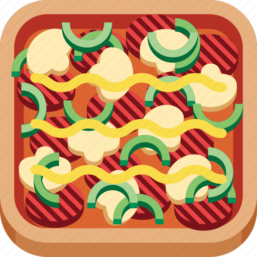 Beef, cheese, fast food, meat, mushroom, pizza, sauce icon - Download on Iconfinder