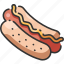 bread, dog, food, hot, hotdog, meal, meat 