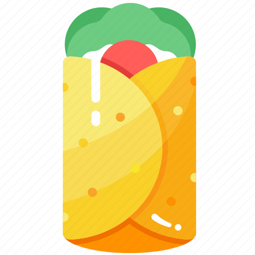 Burrito, meal, mexican, roll, snack, tortilla, wrap icon - Download on Iconfinder