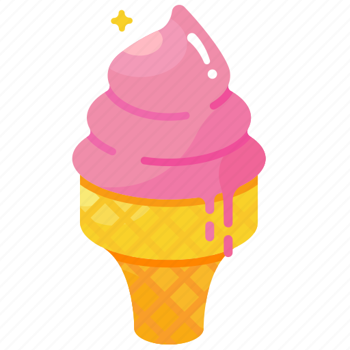 Cone, dairy, dessert, food, ice cream, strawberry, sweet icon - Download on Iconfinder