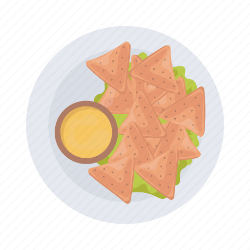 Samosa, fast, food, fried, plate icon - Download on Iconfinder