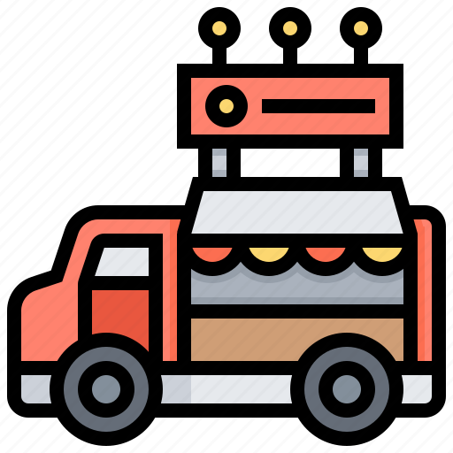 Kitchen, street, mobile, delivery, car, food icon - Download on Iconfinder