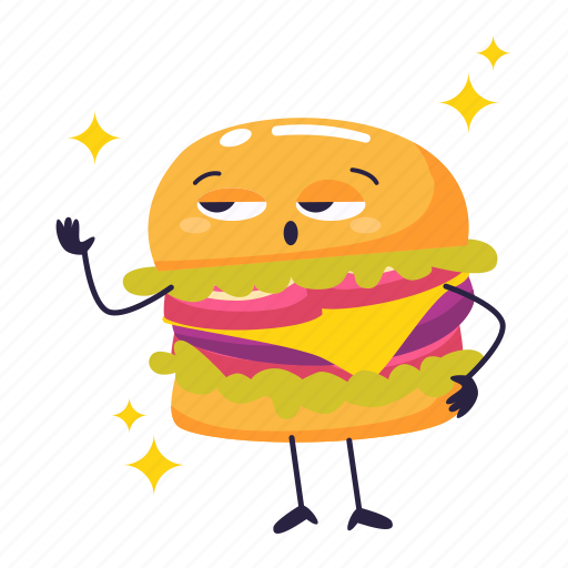 Burger, hamburger, cheeseburger, fast food, food, menu, restaurant sticker - Download on Iconfinder