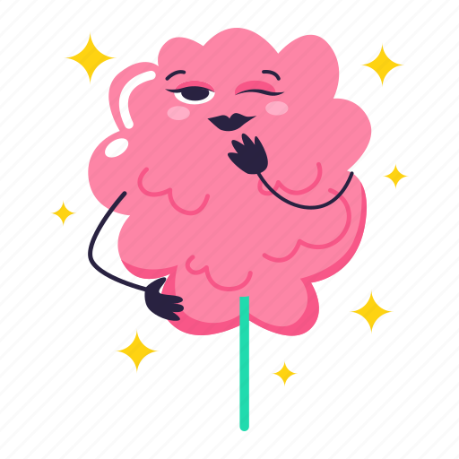 Cotton candy, sweet, candy, fast food, food, menu, restaurant sticker - Download on Iconfinder