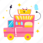 cotton candy truck, cotton candy, street food, fast food, food, menu, restaurant, cute, sticker 