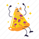 pizza, pizza slice, italian, fast food, food, menu, restaurant, cute, sticker