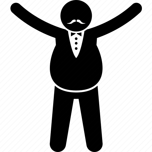 Fat obese man standing pose smiling overweight Vector Image