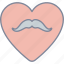 heart, love, moustache 