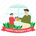 child, giving, present, father, fathers, gift, celebration, happy, family
