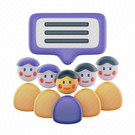 Group, opinion, feedback, people, like, users, chat 3D illustration - Download on Iconfinder