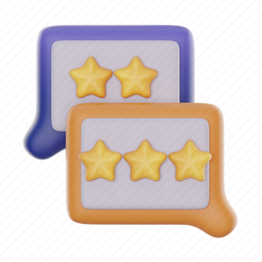 Testimonials, feedback, rate, like, star, rating, message 3D illustration - Download on Iconfinder