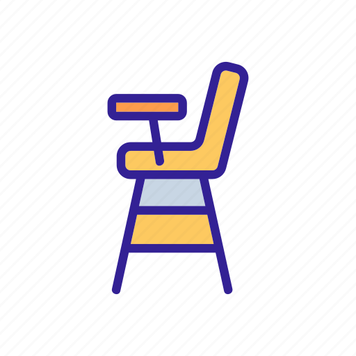 Baby, chair, childhood, dinner, feeding, wooden, worktop icon - Download on Iconfinder