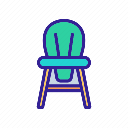 Back, chair, childhood, children, feeding, round, wooden icon - Download on Iconfinder