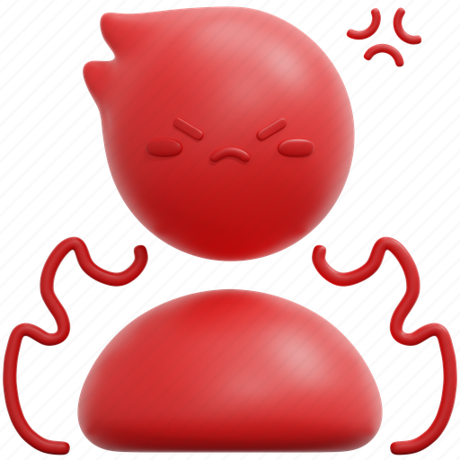 Angry, stress, feeling, emotion, mind, expression, annoyed 3D illustration - Download on Iconfinder