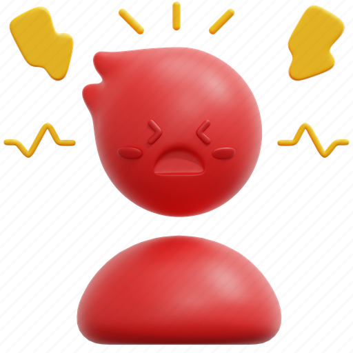 Frustrated, stress, feeling, emotion, mind, expression, anger 3D illustration - Download on Iconfinder
